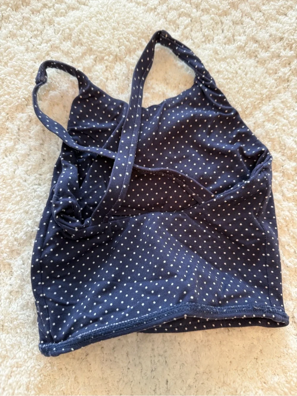 Ralph Lauren Navy and White Polka Dot Swim suit